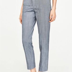 Zara Light Gray Straight-Leg Dress Pants